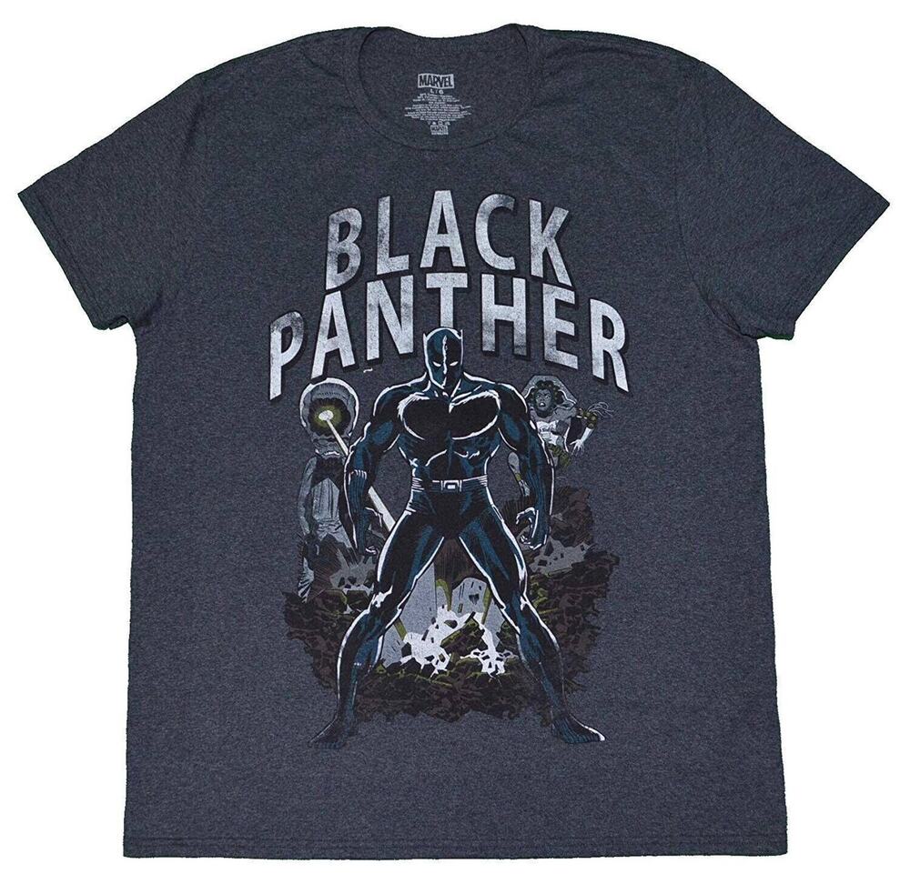 Marvel Black Panther Graphic T-Shirt Charcoal Gray Men’s Small